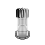 iVent ROTO ATTIC OBLONG Active Attic Exhaust Vent – Standing Seam & Snap-Lock — Light Grey 8"