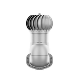 iVent ROTO ATTIC ROUND Active Attic Exhaust Vent – Standing Seam & Snap-Lock — Light Grey 8"