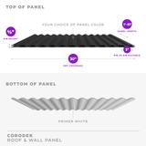 5/8" Corrugated Panel - Ash Gray - 26 Gauge