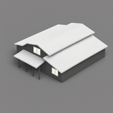 White 20' x 40' Modern Barn - No Snow Load