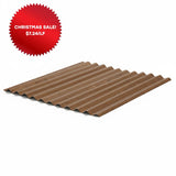 5/8" Corrugated Panel - Maple Walnut Wood - 26 Gauge