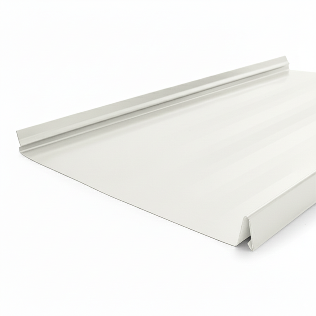 Snap Lock Standing Seam Metal Panel -Polar White- 24 Gauge – Steeldash