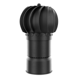iVent TURBO Round Turbine Head — Black 6" With Condensation Drainage