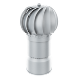 iVent TURBO Round Turbine Head — Light Grey 6" With Condensation Drainage