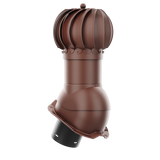 iVent ROTO ROUND Roof Exhaust Vent – Exposed Fasteners 3/4" Rib — Brown