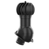 iVent ROTO ROUND Roof Exhaust Vent – Exposed Fasteners 3/4" Rib — Black
