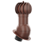 iVent ROTO ROUND Roof Exhaust Vent – Standing Seam & Snap-Lock — Brown
