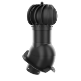 iVent ROTO ROUND Roof Exhaust Vent – Exposed Fasteners 1 1/4" Rib — Black