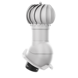 iVent ROTO ROUND Roof Exhaust Vent – Exposed Fasteners 1 1/4" Rib — Light Grey