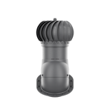iVent ROTO ATTIC ROUND Active Attic Exhaust Vent – Standing Seam & Snap-Lock — Graphite 8"