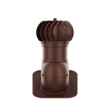 iVent ROTO ATTIC ROUND Active Attic Exhaust Vent – Shingle & Slate — Brown 8"