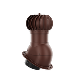 iVent ROTO ROUND Roof Exhaust Vent – Standing Seam & Snap-Lock — Brown 8"