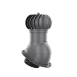 iVent ROTO ROUND Roof Exhaust Vent – Standing Seam & Snap-Lock — Graphite 8"