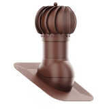 iVent ROTO ATTIC ROUND Active Attic Exhaust Vent – Shingle & Slate — Brown