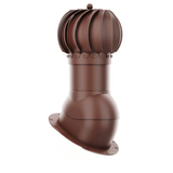 iVent ROTO ATTIC ROUND Active Attic Exhaust Vent – Standing Seam & Snap-Lock — Brown 6"