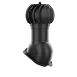 iVent ROTO ATTIC ROUND Active Attic Exhaust Vent – Exposed Fasteners 3/4" Rib — Black
