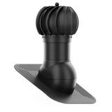 iVent ROTO ATTIC ROUND Active Attic Exhaust Vent – Shingle & Slate — Black