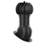 iVent ROTO ATTIC ROUND Active Attic Exhaust Vent – Standing Seam & Snap-Lock — Black 6"