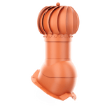 iVent ROTO ATTIC ROUND Active Attic Exhaust Vent – Exposed Fasteners 1 1/4" Rib — Clay