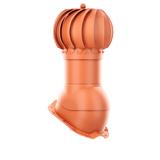 iVent ROTO ATTIC ROUND Active Attic Exhaust Vent – Exposed Fasteners 3/4" Rib — Clay