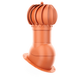 iVent ROTO ATTIC ROUND Active Attic Exhaust Vent – Standing Seam & Snap-Lock — Clay 6"