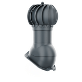 iVent ROTO ATTIC ROUND Active Attic Exhaust Vent – Exposed Fasteners 3/4" Rib — Graphite