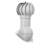 iVent ROTO ATTIC ROUND Active Attic Exhaust Vent – Exposed Fasteners 3/4" Rib — Light Grey