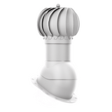 iVent ROTO ATTIC ROUND Active Attic Exhaust Vent – Standing Seam & Snap-Lock — Light Grey 6"
