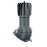 iVent ROTO ATTIC OBLONG Active Attic Exhaust Vent – Exposed Fasteners 1 1/4" Rib — Graphite