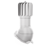 iVent ROTO ATTIC OBLONG Active Attic Exhaust Vent – Exposed Fasteners 1 1/4" Rib — Light Grey
