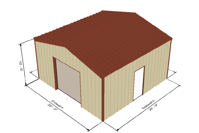 20' x 20' Metal Building – Steeldash