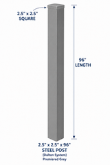 Posts- Steel -2.5''x2.5''x 96''