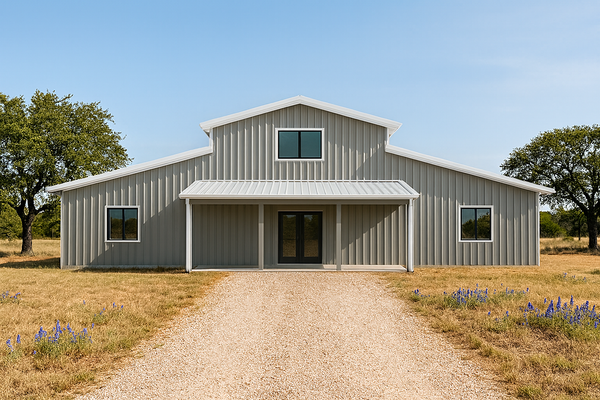 White 20' x 40' Modern Barn - No Snow Load