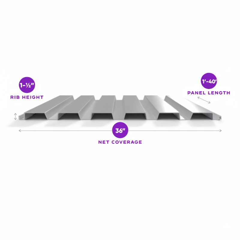 Painted B-Deck - Galvanized - 18 Gauge - Interlock - Roof Smooth
