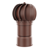 iVent TURBO Round Turbine Head — Brown 6" With Condensation Drainage