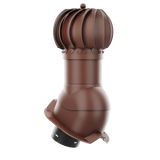 iVent ROTO ROUND Roof Exhaust Vent – Exposed Fasteners 1 1/4" Rib — Brown