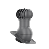 iVent ROTO ROUND Roof Exhaust Vent – Shingle & Slate — Graphite 8"