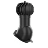 iVent ROTO ATTIC ROUND Active Attic Exhaust Vent – Exposed Fasteners 1 1/4" Rib — Black