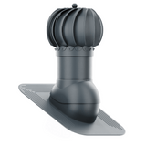 iVent ROTO ATTIC ROUND Active Attic Exhaust Vent – Shingle & Slate — Graphite