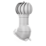 iVent ROTO ATTIC ROUND Active Attic Exhaust Vent – Exposed Fasteners 1 1/4" Rib — Light Grey