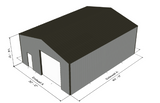 Grey 30 x 40 Utility Building No Snow Load